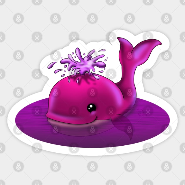 Pink Whale Sticker by treasured-gift